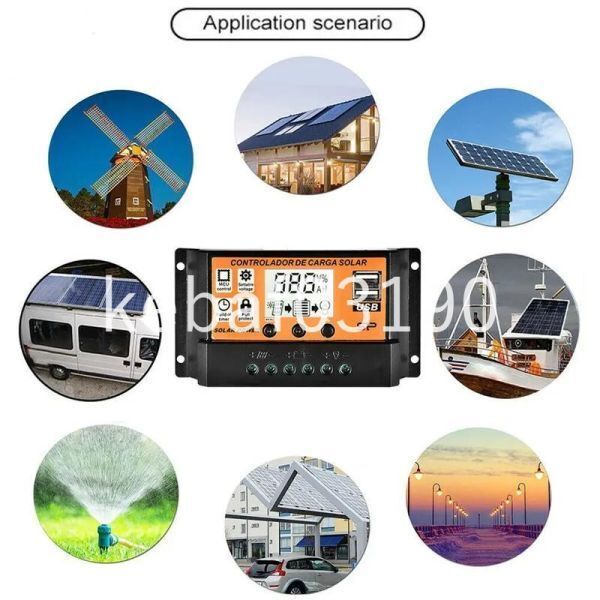 H2016:ソーラーパネル用☆MPPTソーラー充電 コントローラー,バッテリーレギュレーター,デュアル USB,5V,LCDディスプレイ,30a,50a,100aの画像2