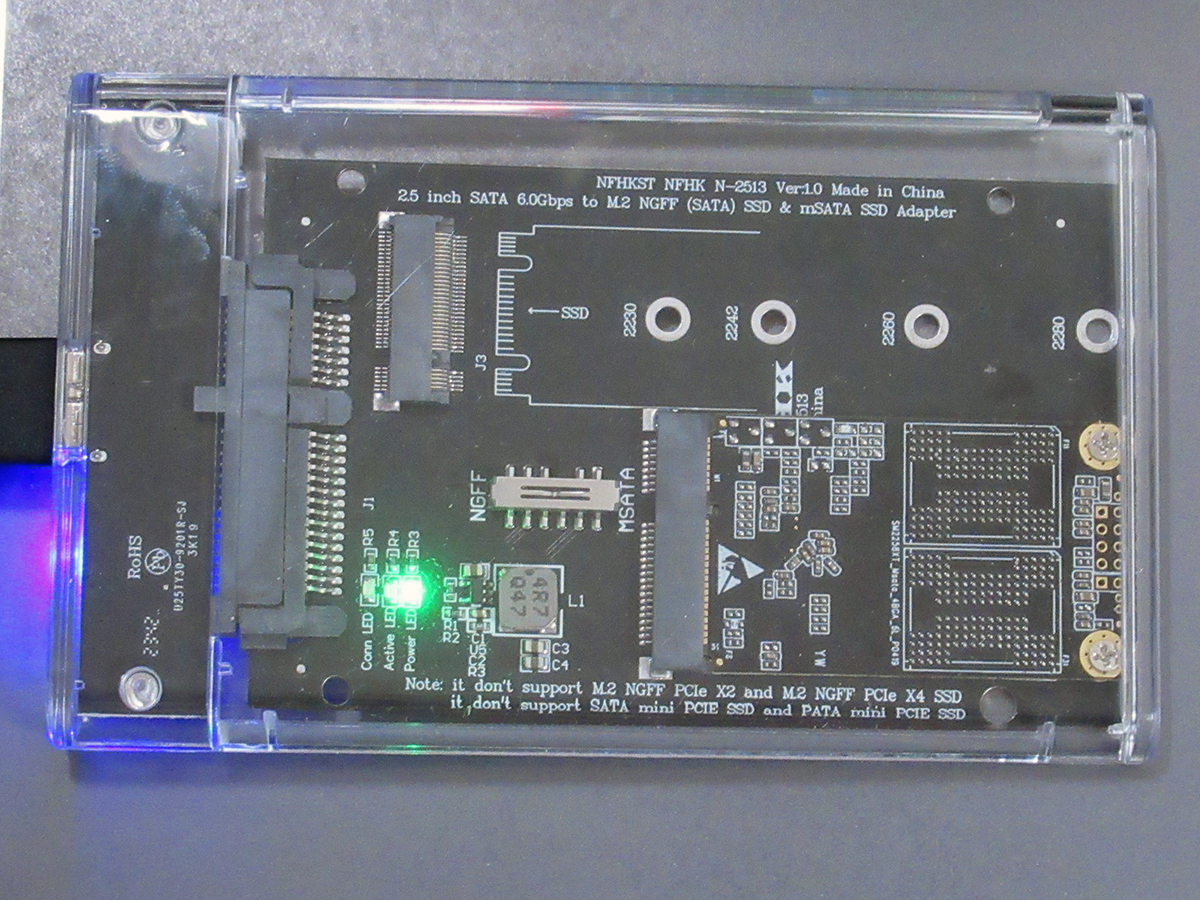 M.2 NGFF SSD（SATA）/ mSATA SSD → 2.5インチ SATA 3.0変換アダプターの画像6