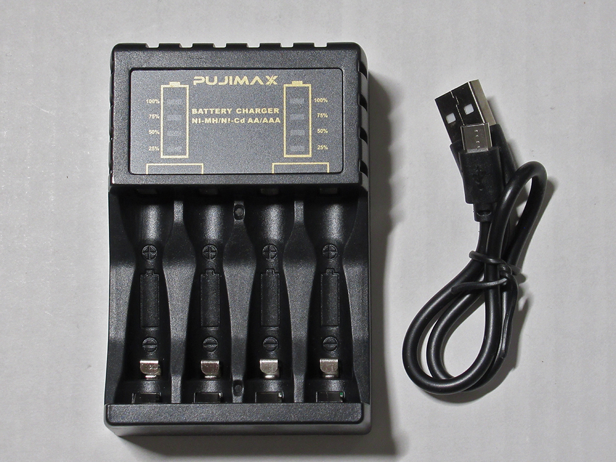 USB給電・急速充電器  単三・単四ニッカド充電池/ニッケル水素充電池の画像1