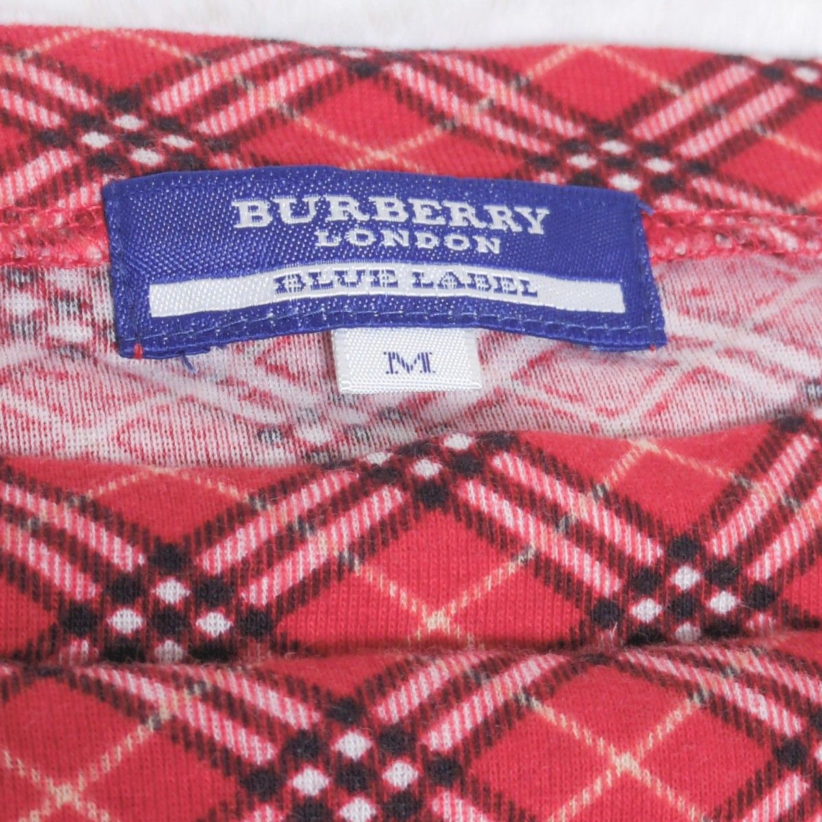 【美品・希少】バーバリーブルーレーベル　BURBERRY BLUE LABEL 三陽商会 ノバチェック カットソー ロゴ刺繍 38