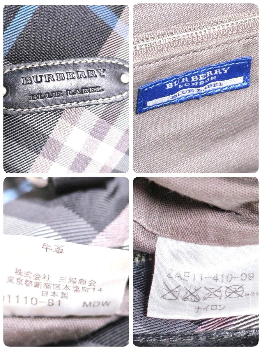 バーバリーブルーレーベル　BURBERRY BLUE LABEL ノバチェック トートバッグ  キャンバス レザー ハンドバッグ