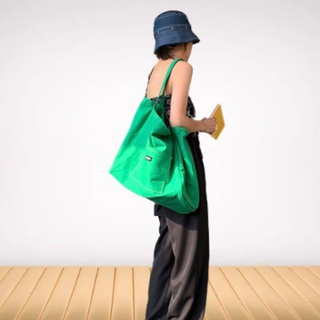 【新品】BIGトートバッグ グリーン 大容量 A4 通学 通勤 マザーズバッグ コットン100％ キャンバス 帆布 大きい 