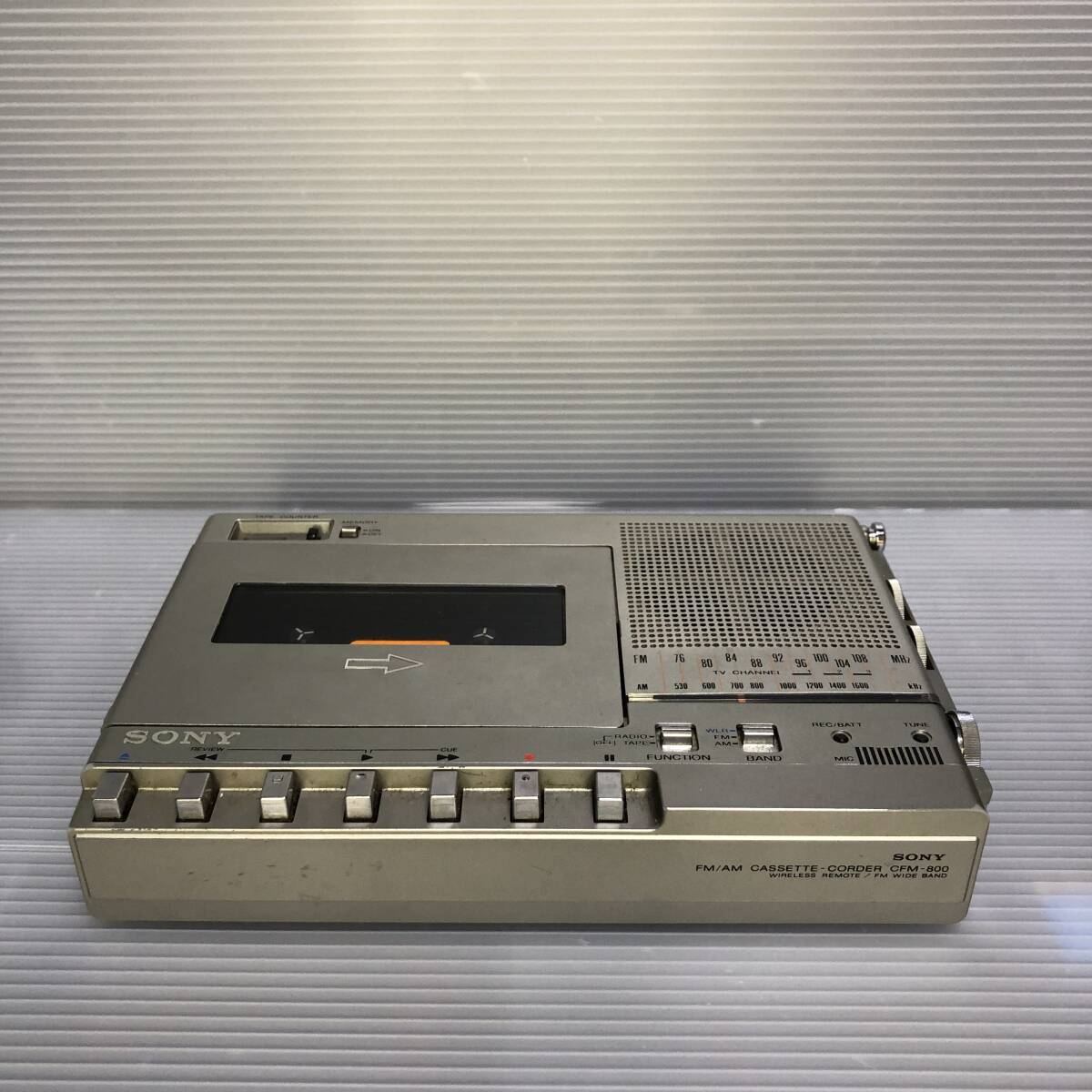 SONY/ソニー FM/AM CASSETTE -CORDER CFM-800 レザーケース付 カセットレコーダー ラジカセ_画像2