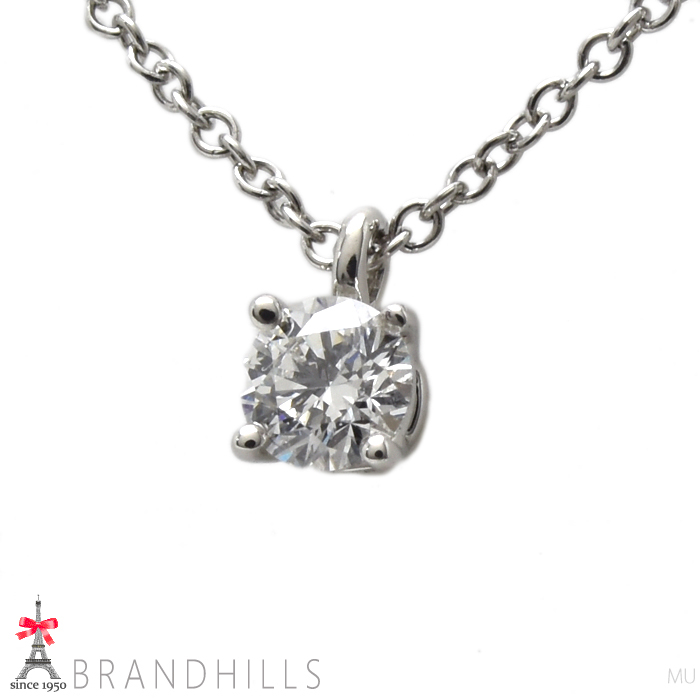 ティファニー ネックレス ソリティア ダイヤモンド 0.21ct F-VS1-3EX PT950 プラチナ ペンダント Tiffany&Co 極美品