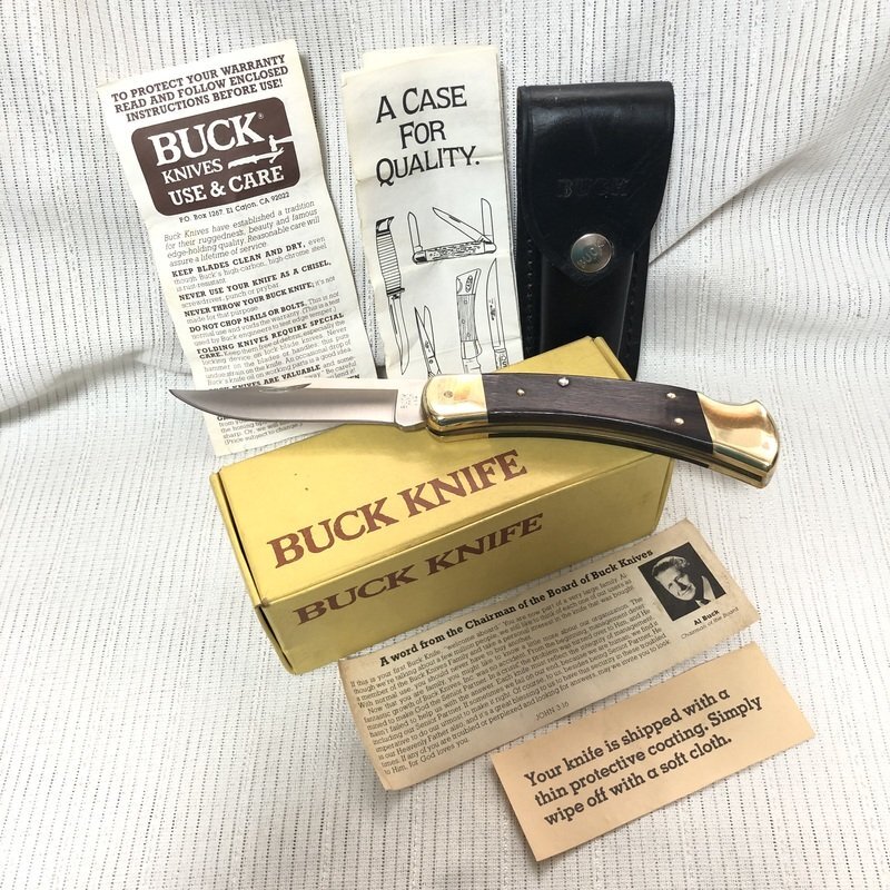 デッドストック 箱 シース BUCK バック 110A #381 U.S.A サバイバル 折りたたみフォールディングナイフ キャンプ アウトドア IW404A14BCKBの画像8