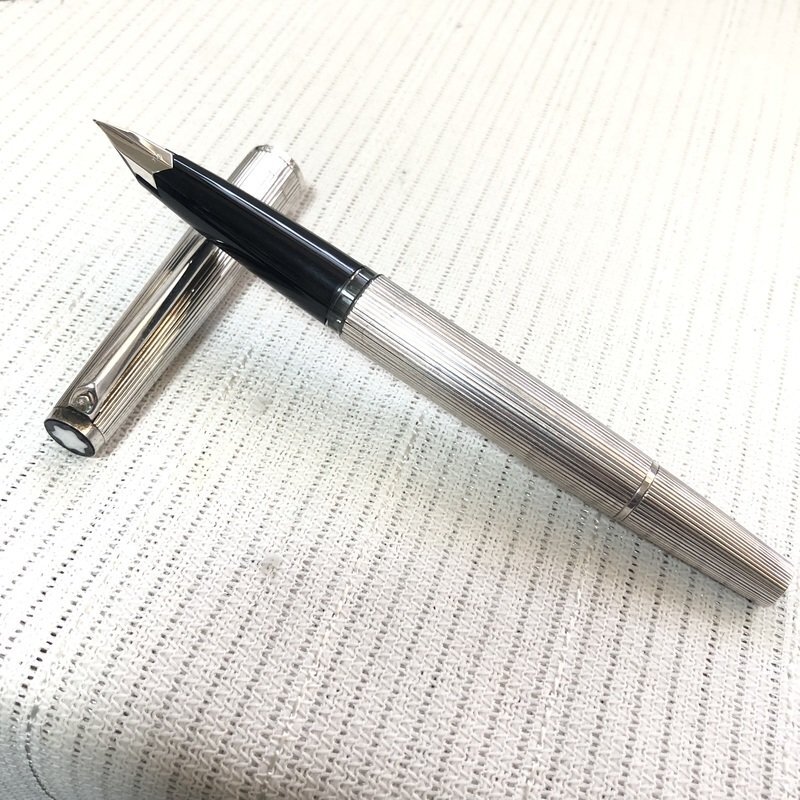 1円～ メンテ済 MONTBLANC AG925 銀無垢 モンブラン #1266 吸入式 18K＜750＞ 高級万年筆 IW404BP02MNT_B//の画像1