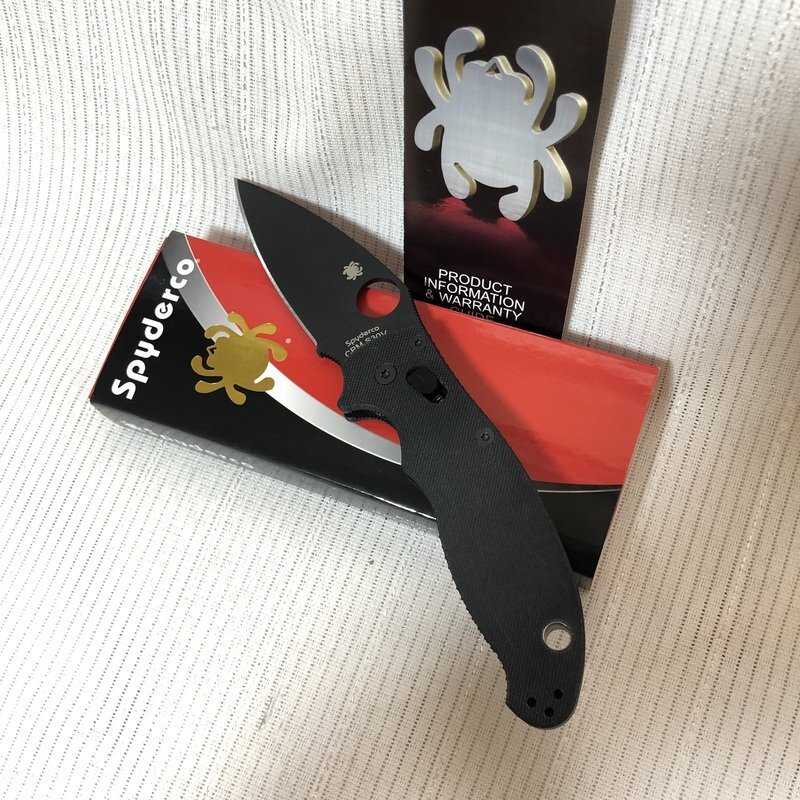 1円～ デッドストック SPYDERCO スパイダルコ CPM S30V マニックス2 直刃 定価3万弱 ブラック フォールディングナイフ IW404BK13_SPY_Eの画像1