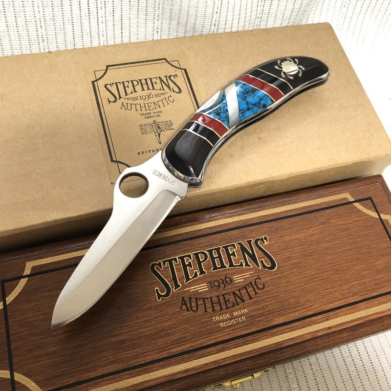 レア コレクター SPYDERCO スパイダルコ 関 ナイフ フォールディングナイフ 折畳み イエローホース シリアル付 ナバホ IW404CK_LP16SPY_画像1