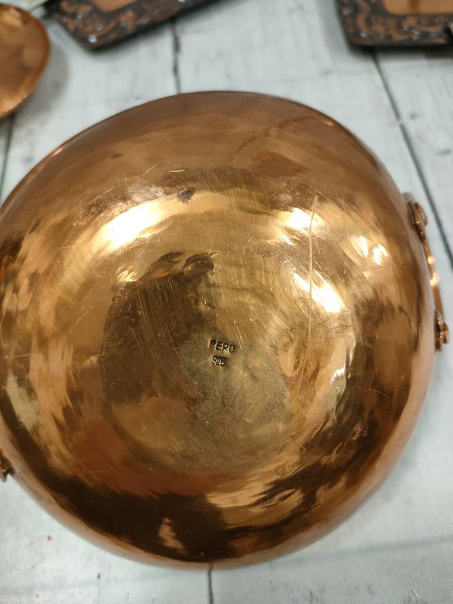銅製品 銅板 器 皿 工芸品など おまとめ  約1555グラム【8721の画像3