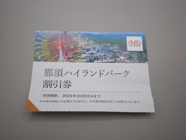 那須ハイランドパーク割引券1枚 数量9の画像1