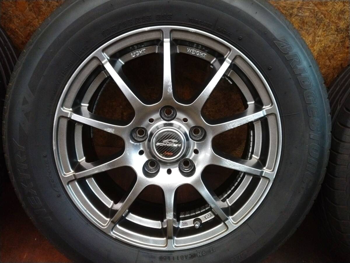 ★SCHNEIDER STAG + BRIDGESTONE NEXTRY 195/65R15 4本セット[ノア ヴォクシー エスクァイア セレナ ステップワゴン アクセラ プレマシー]