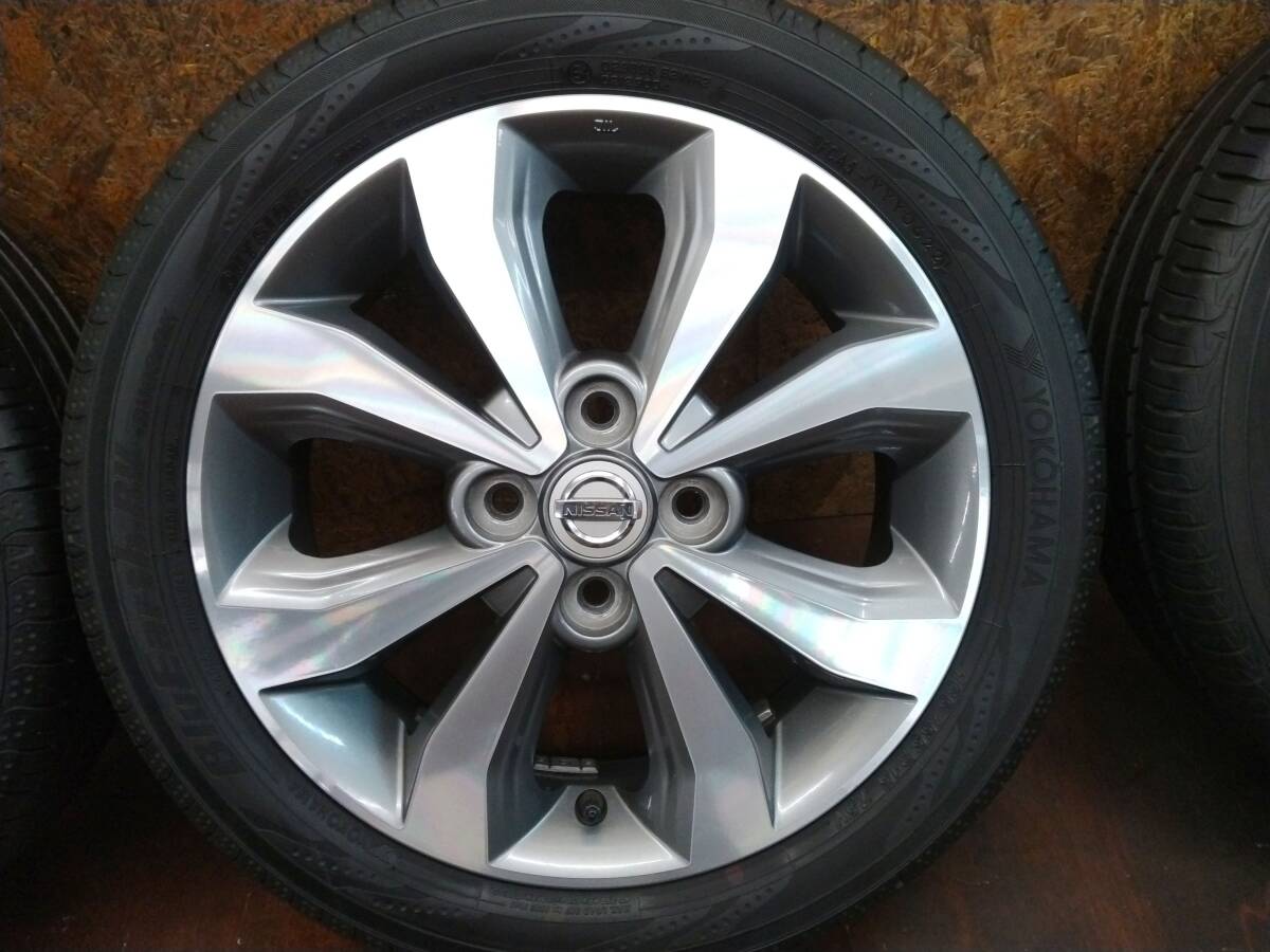 * Nissan original aluminium wheel + 22 year made YOKOHAMA BluEarth-RV RV03*BluEarth 165/55R15 4 pcs set [ Roox Dayz Clipper Rio Sakura ]