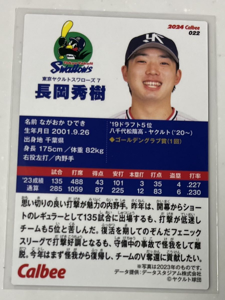 カルビー プロ野球チップス2024 第1弾 東京ヤクルトスワローズ 長岡秀樹 レギュラーカード_画像2