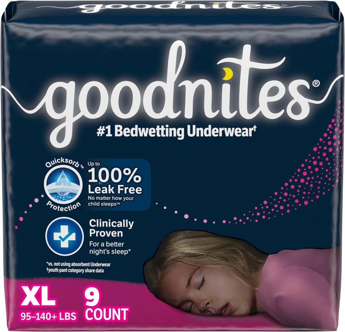 【リニューアル品】【海外の紙おむつ】Goodnites XL(43-64kg) 女の子用 ２枚【ABDL スーパービッグより大きい】の画像4
