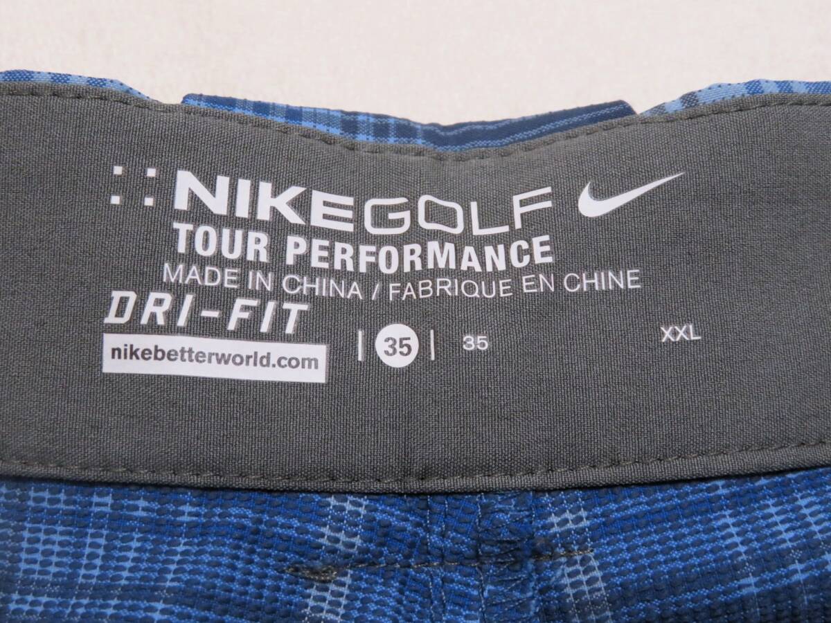 美品 NIKE GOLF DRI-FIT ナイキゴルフ ドライフィットチェックパンツ メンズ ボトムス ゴルフウエア 紳士 大きめサイズ XXL 春夏物_画像7