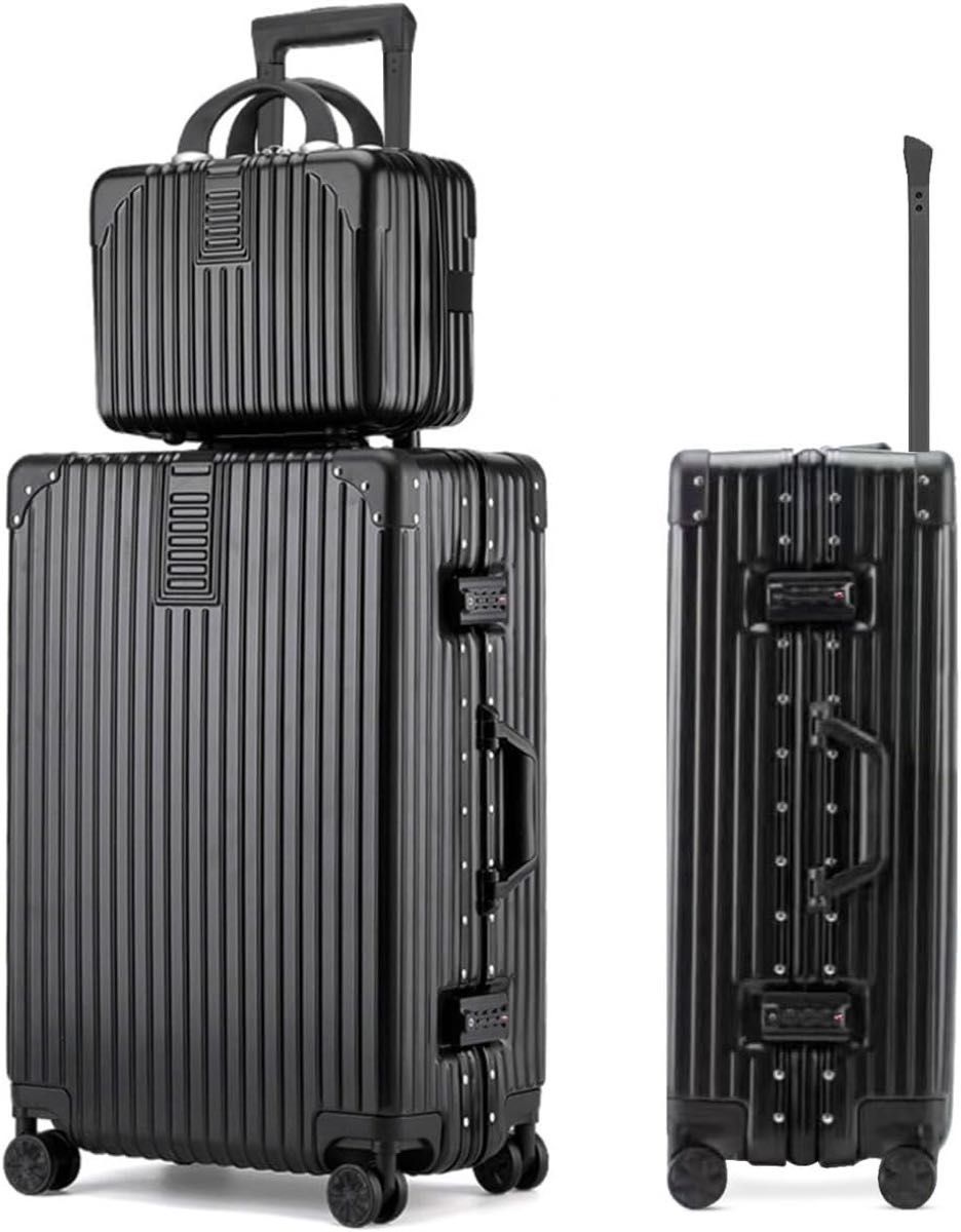スーツケース キャリーケース キャリーバッグ 超軽量 機内持込 耐衝撃 大容量 静音 3（Lサイズ、8-12泊、ブラック）