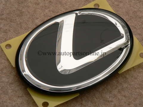 40 LS ブラック BLACK L マーク MARK エンブレム リア REAR EMBLEM レクサス LEXUS LS600h LS460 RC300h NX300h 71 x 100 mm パーツ 部品_画像2