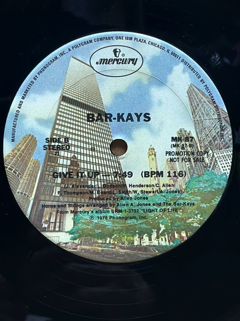 【 Allen Jones プロデュース！！】Bar-Kays - Shine / Give It Up ,Mercury - MK-87 ,Vinyl ,12 , 33 1/3 RPM ,Promo,Stereo, US 1978の画像3