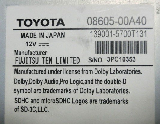 即決完動品 トヨタ純正  9インチ T-Connect SDナビ NSZT-Y66T本体のみ 地図SDカード欠品 本体が不調の方の交換用に最適ですの画像10