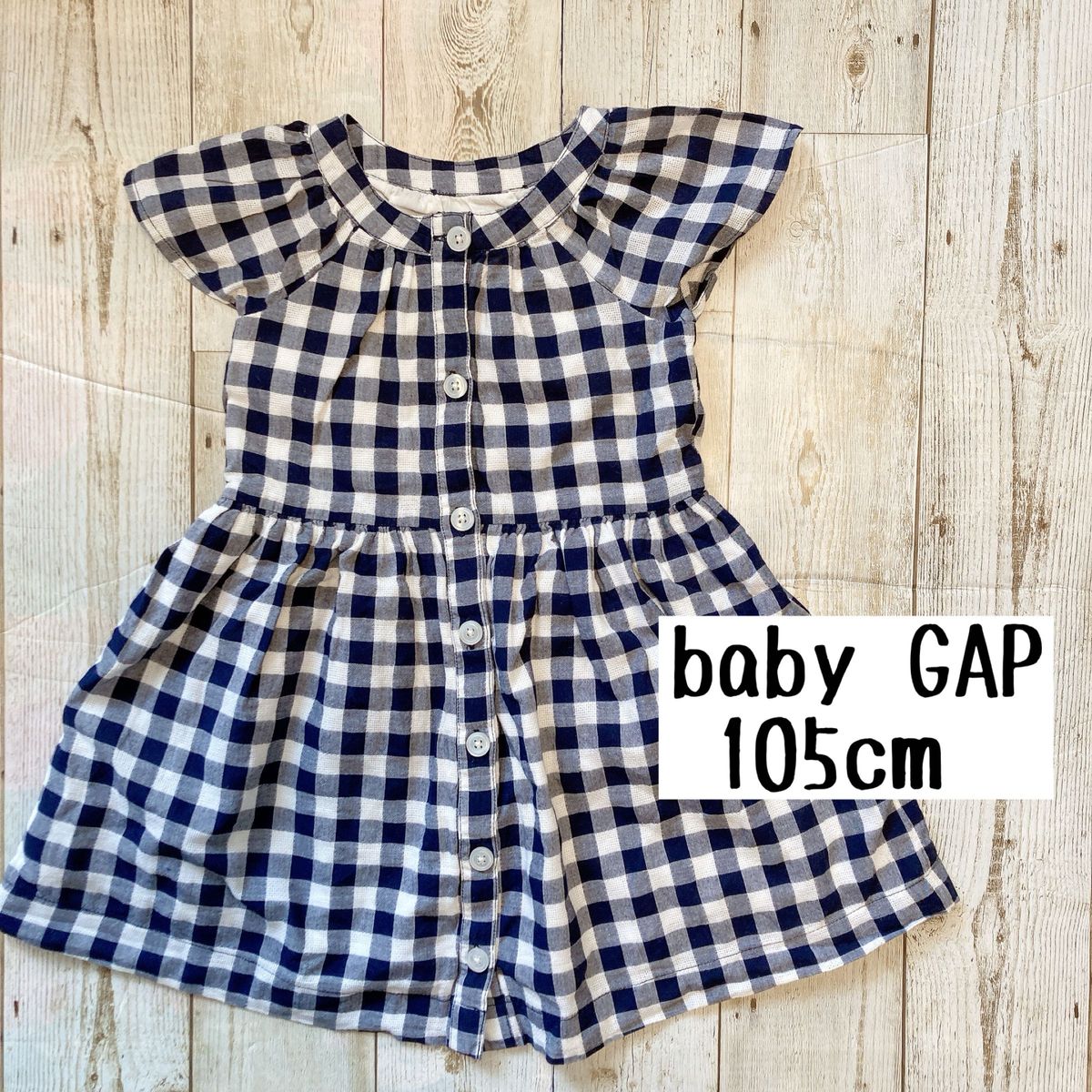 baby GAP ギャップ　ブロックチェック　ネイビー　ワンピース　105 女の子 子供服 半袖ワンピース ミキハウス