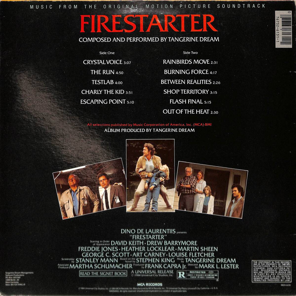 A00593369/LP/タンジェリン・ドリーム (TANGERINE DREAM)「Firestarter 炎の少女チャーリー OST (1984年・MCA-6131・サントラ・アンビエ_画像2