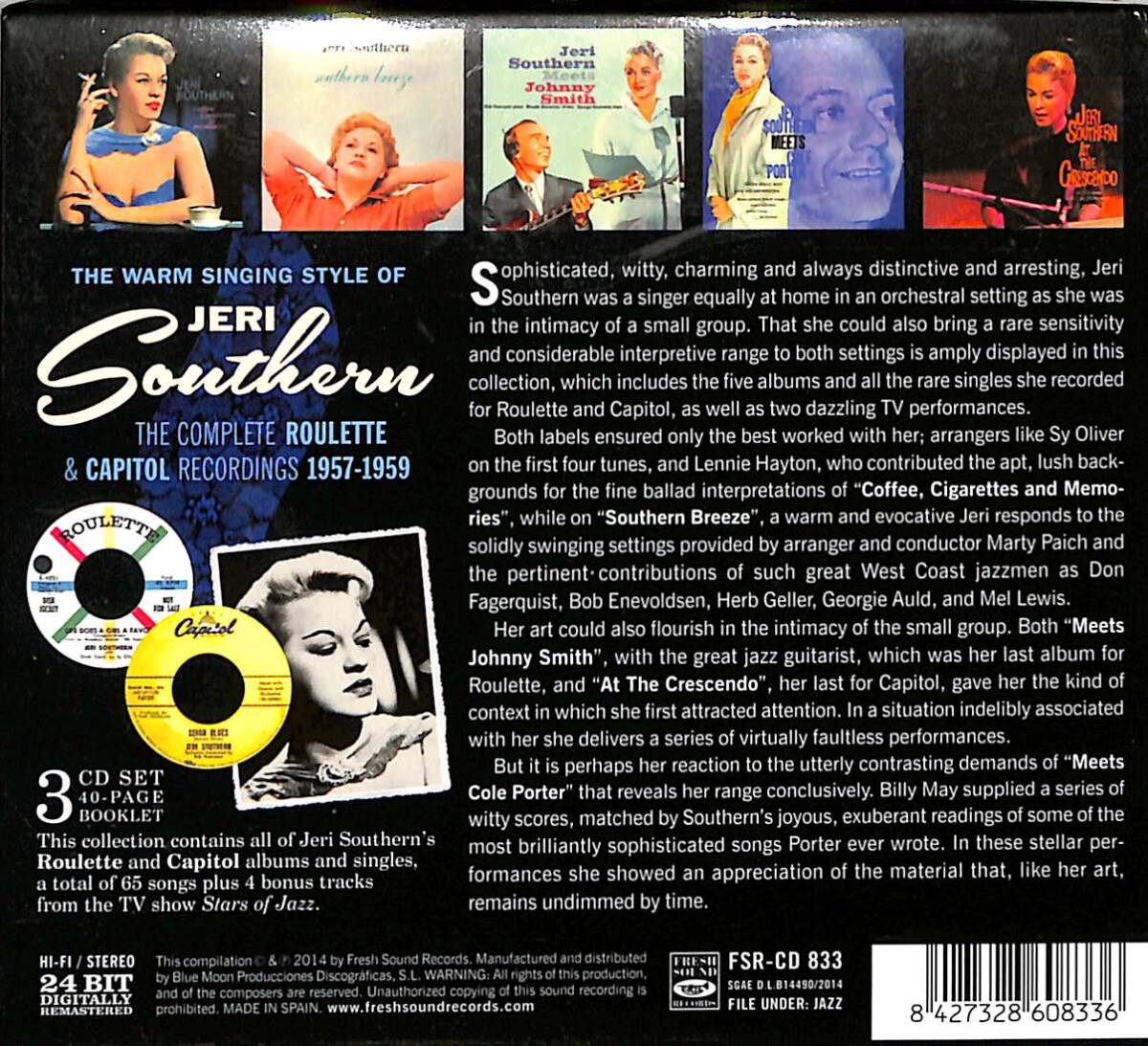 D00160315/〇CD3枚組ボックス/Jeri Southern「The Complete Roulette & Capitol Recordings 1957-1959」の画像2