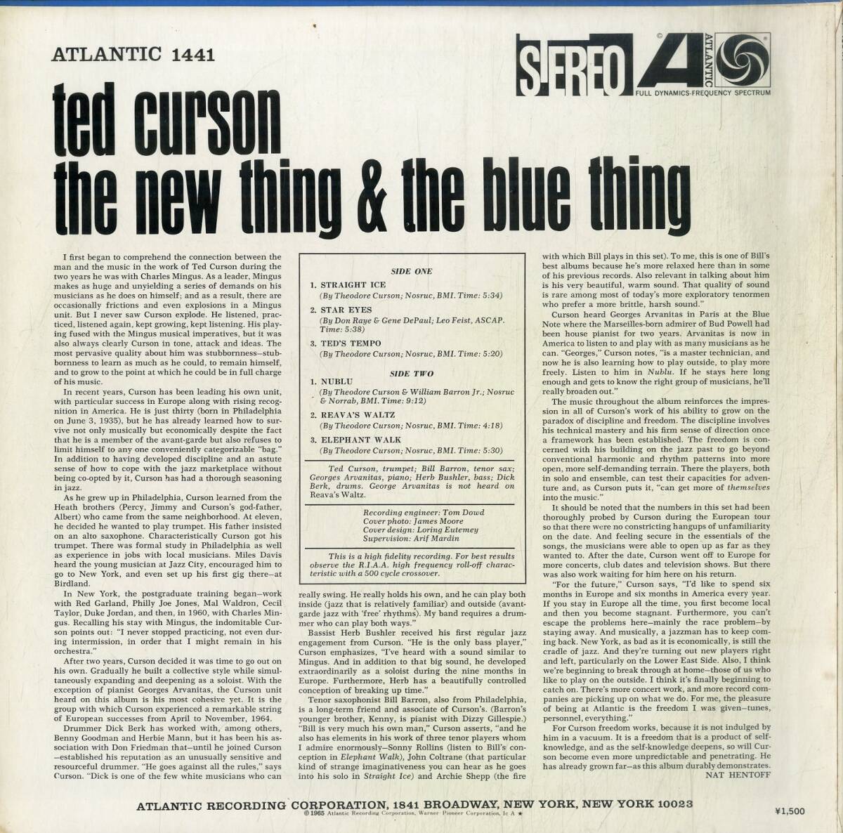 A00590432/LP/Ted Curson「The New Thing & The Blue Thing」_画像2