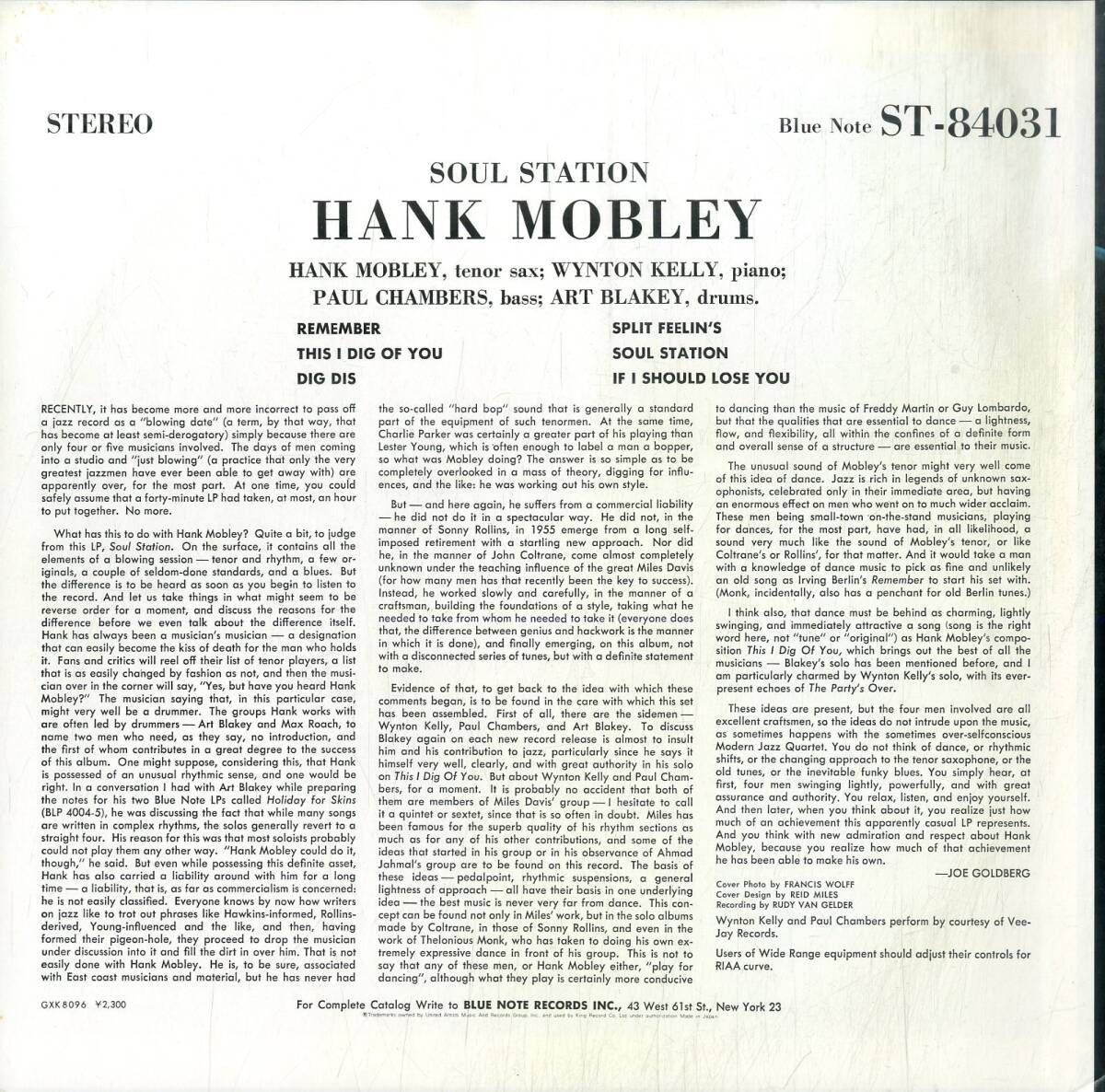 A00590491/LP/Hank Mobley「Soul Station」の画像2