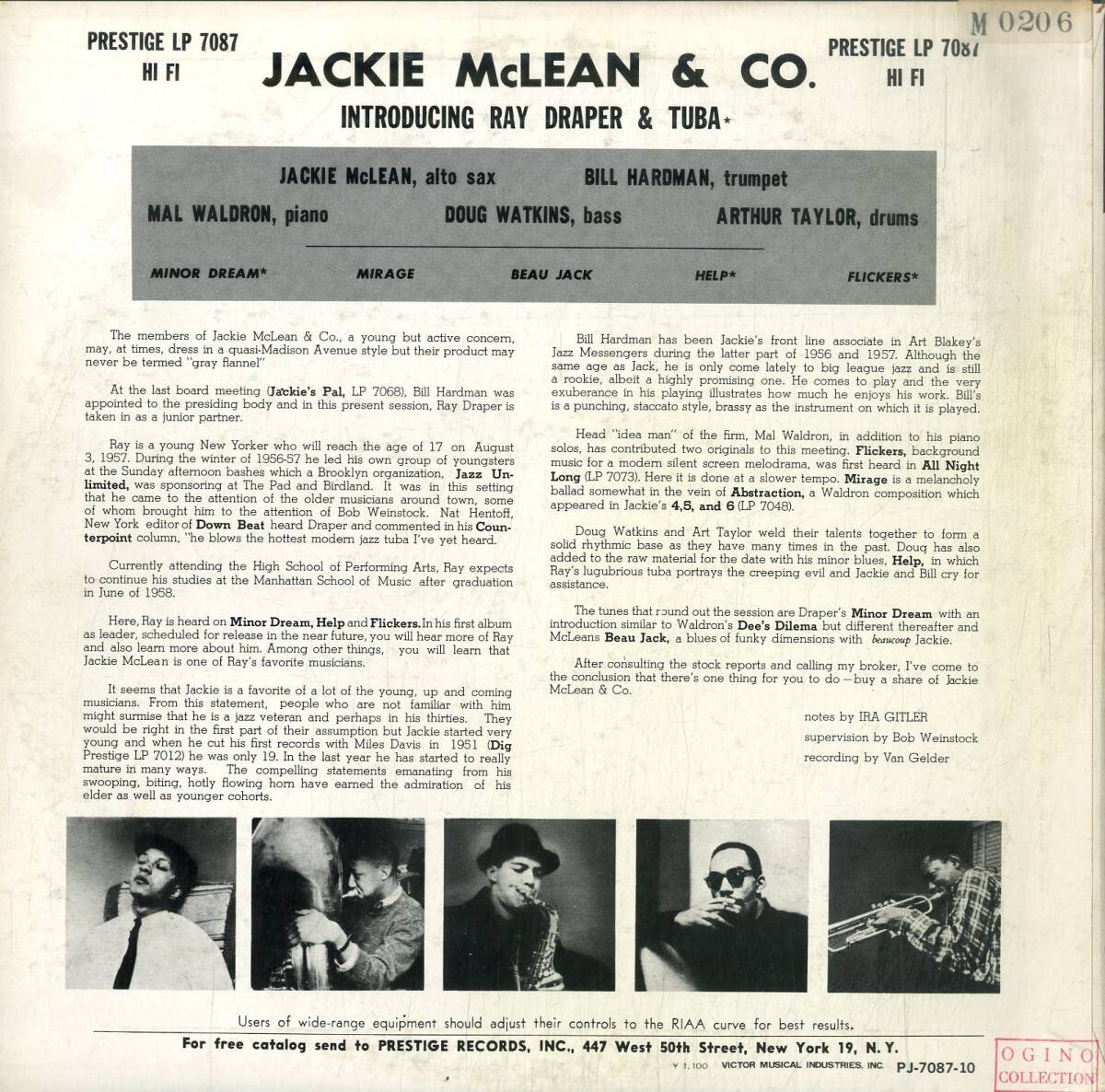 A00592165/LP/Jackie McLean Introducing Ray Draper「Jackie McLean & Co.」の画像2