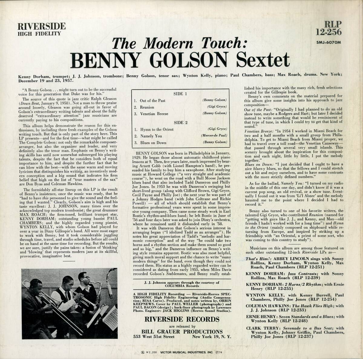 A00591582/LP/Benny Golson「The Modern Touch」の画像2