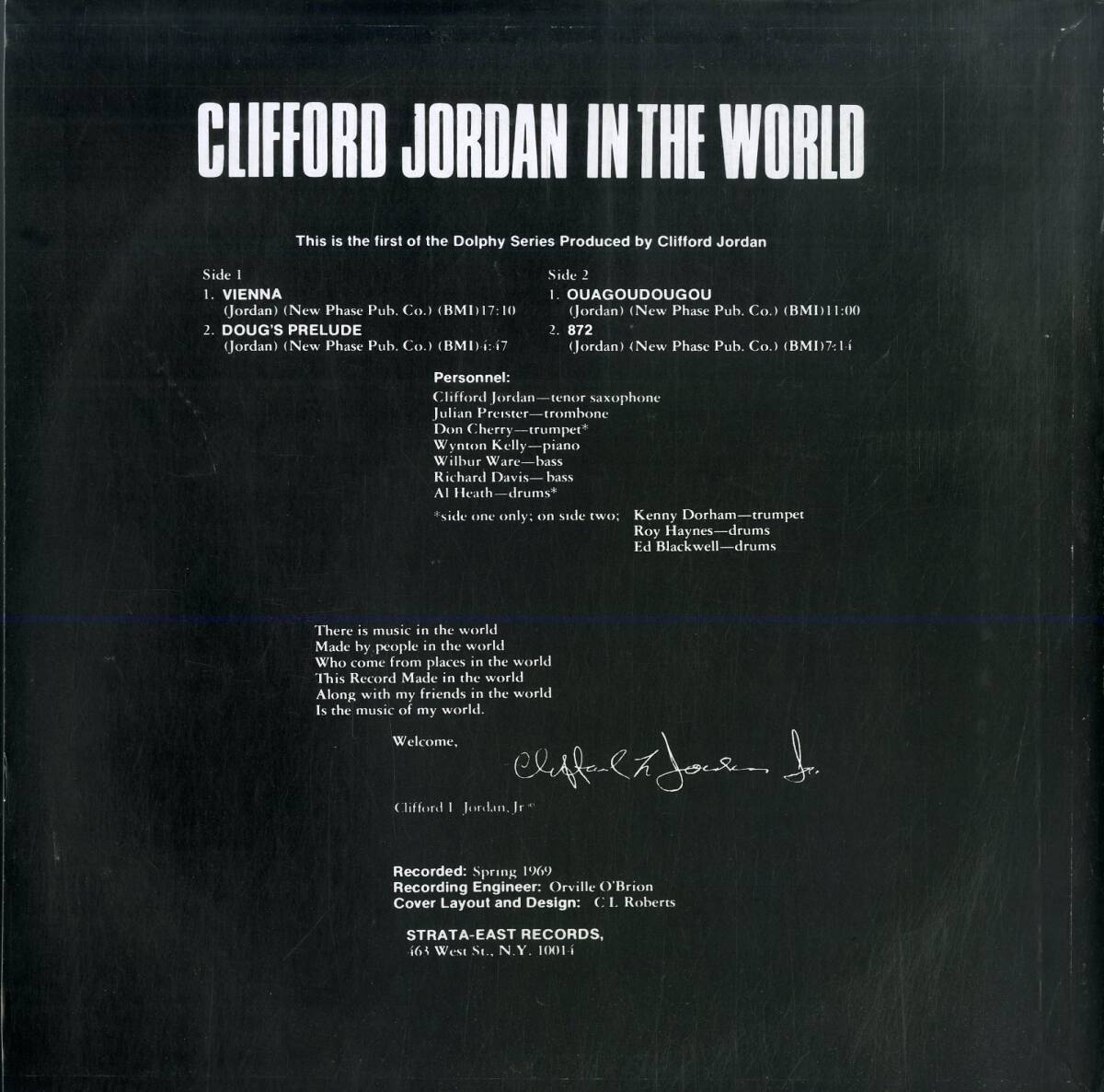 A00592216/A00592216/LP/Clifford Jordan「Clifford Jordan In The World」の画像2