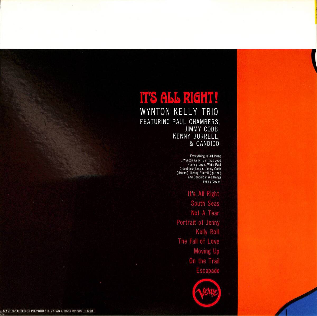 A00591288/LP/ウィントン・ケリー・トリオ「Its All Right! (1985年・20MJ-0047・クールジャズ・ポストバップ)」の画像2