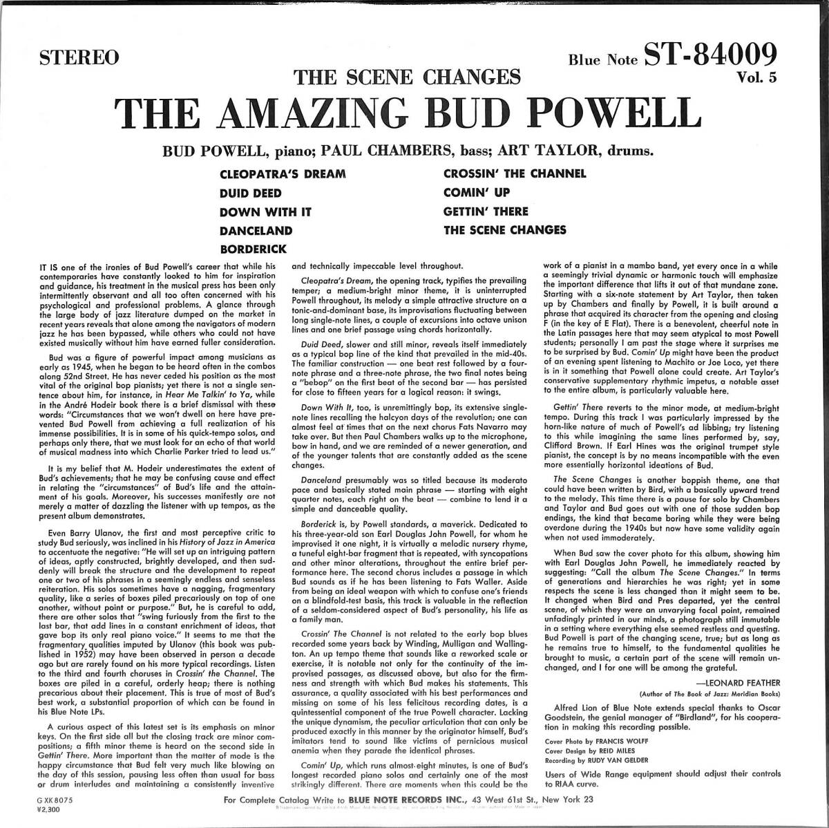 A00591334/LP/バド・パウエル「The Scene Changes / The Amazing Bud Powell Vol.5 (1978年・GXK-8075・バップ)」の画像2