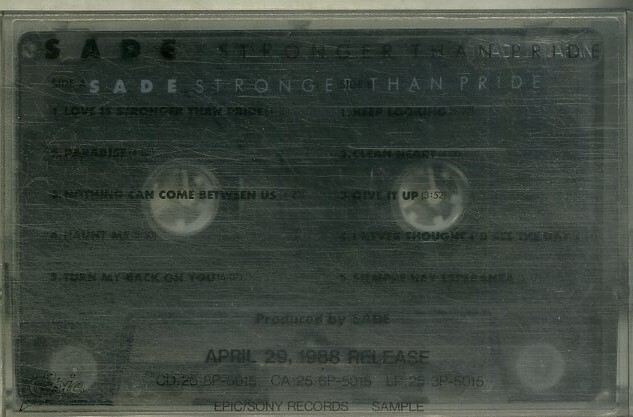 F00025434/カセット/シャーデー (SADE)「Stronger Than Pride (1988年・宣伝盤・スムースJAZZ・ソウル・SOUL)」_画像1