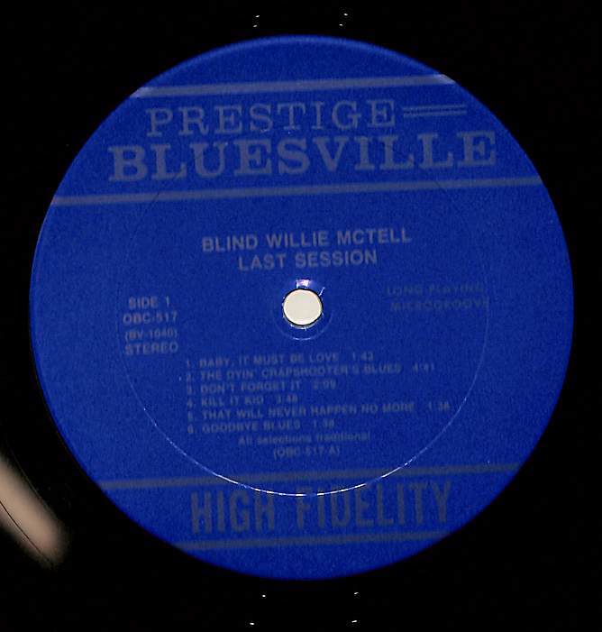 A00591459/LP/ブラインド・ウィリー・マクテル (BLIND WILLIE McTELL)「Last Session (1987年・OBC-517・ピードモントブルース・BLUES)」の画像3