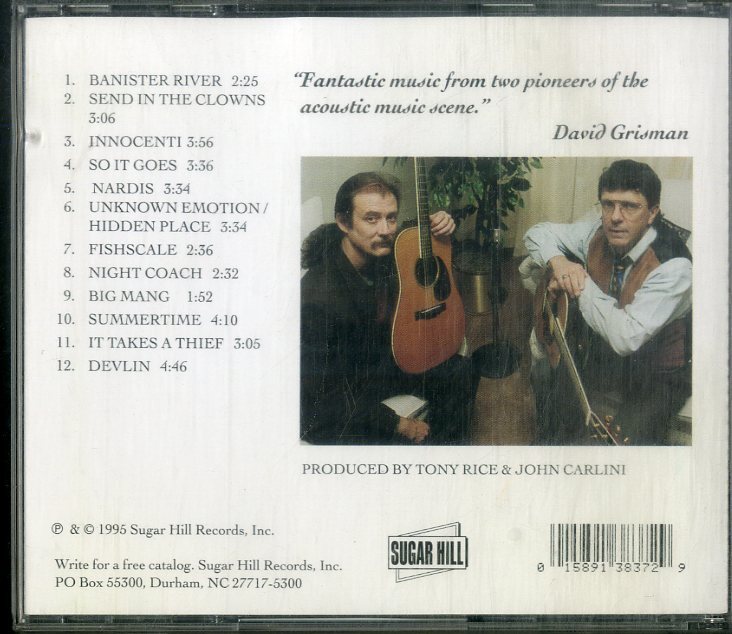 D00160731/CD/トニー・ライス & ジョン・カルリーニ「River Suite For Two Guitars (1995年・SHCD-3837・ブルーグラス・BLUEGRASS)」の画像2