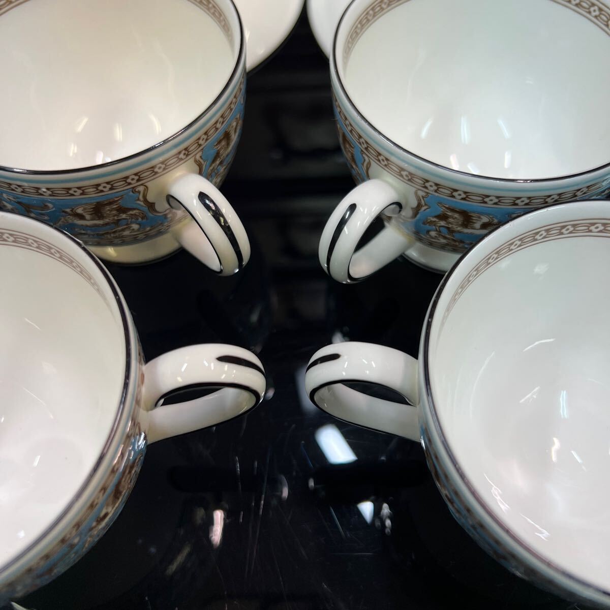 WEDGWOOD ウェッジウッド ターコイズ ソーサー カップ Bone China MADE IN ENGLAND 売り切り_画像5