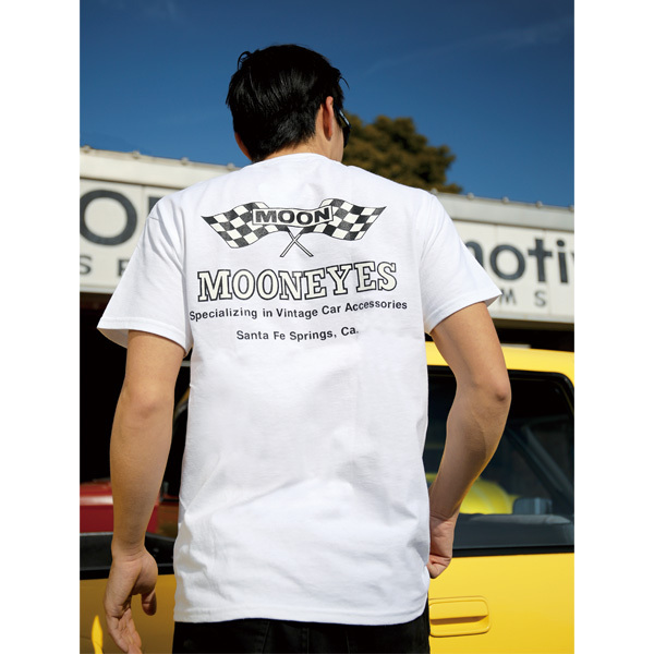 送料200円より　MOON Checker Flag T シャツ [TM003WH]　MOONEYES　Lサイズ_画像2