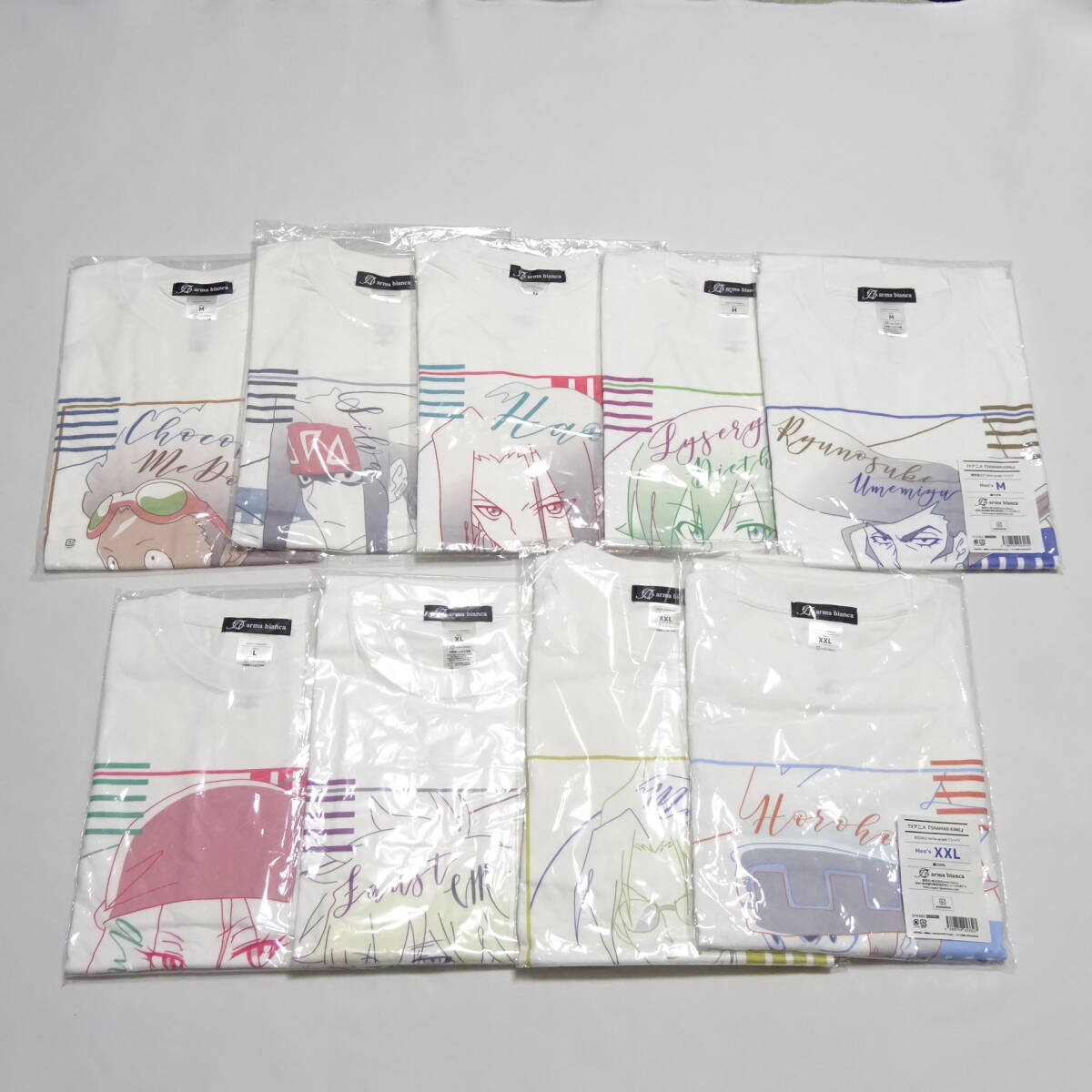 SHAMAN KING Tシャツ 半袖 メンズ まとめ 9枚 ARMA BIANCA lette-graph 綿100% M L XL XXLサイズ 未開封品 宅急便 送料無料 匿名配送の画像1