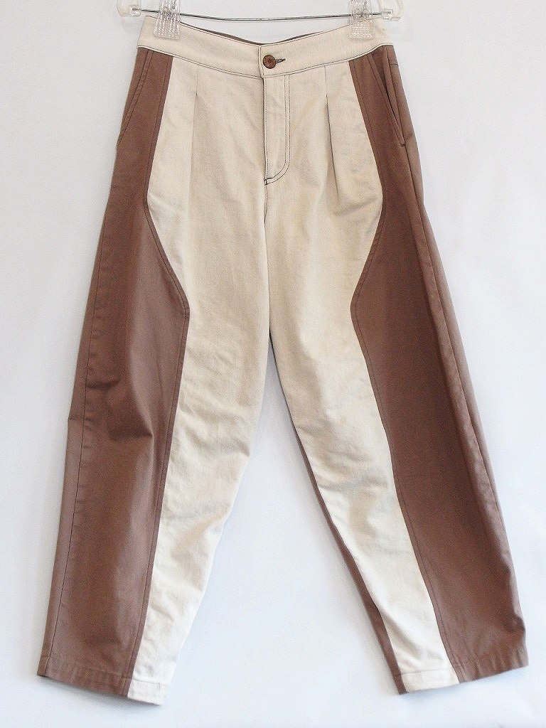 SEE BY CHLOE See by Chloe tuck wide pants bai color casual cotton pants * dirt equipped *38