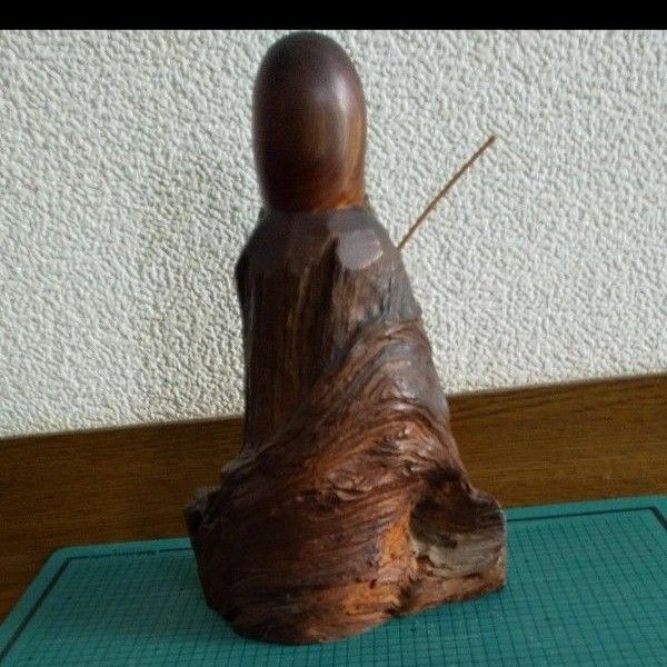 一刀彫り　彫刻 寿老人