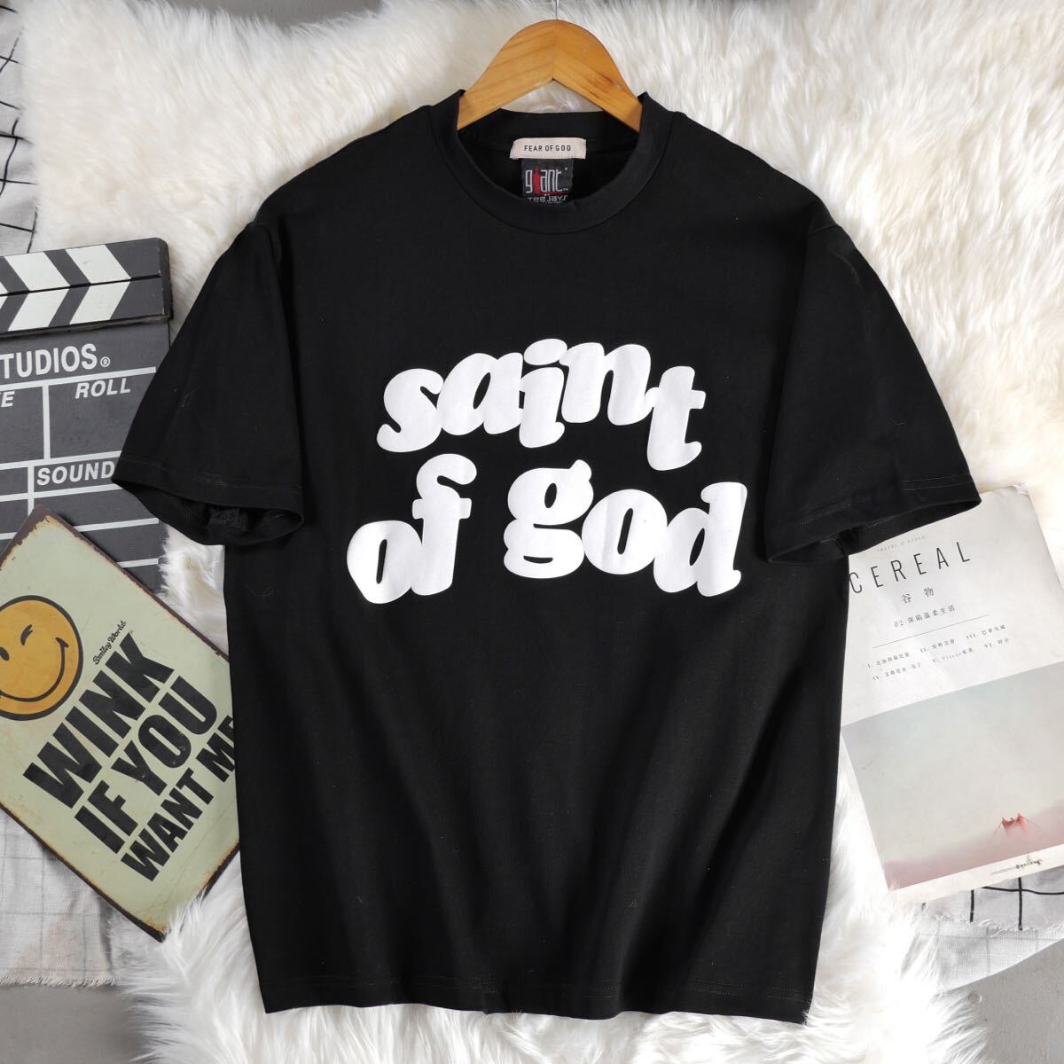 SAINTMICHAEL×Fear of God セントマイケル  フィアオブゴット ESSENTIALS（エッセンシャルズ） Tシャツ ブラック激レア Mサイズの画像5