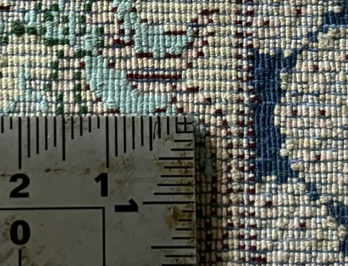 百貨店展示品 Negin Mashhad Helel工房 シルク100％ 最高峰225万ノット イラン産 手織り 高級ペルシャ絨毯 101×152cm #14の画像10