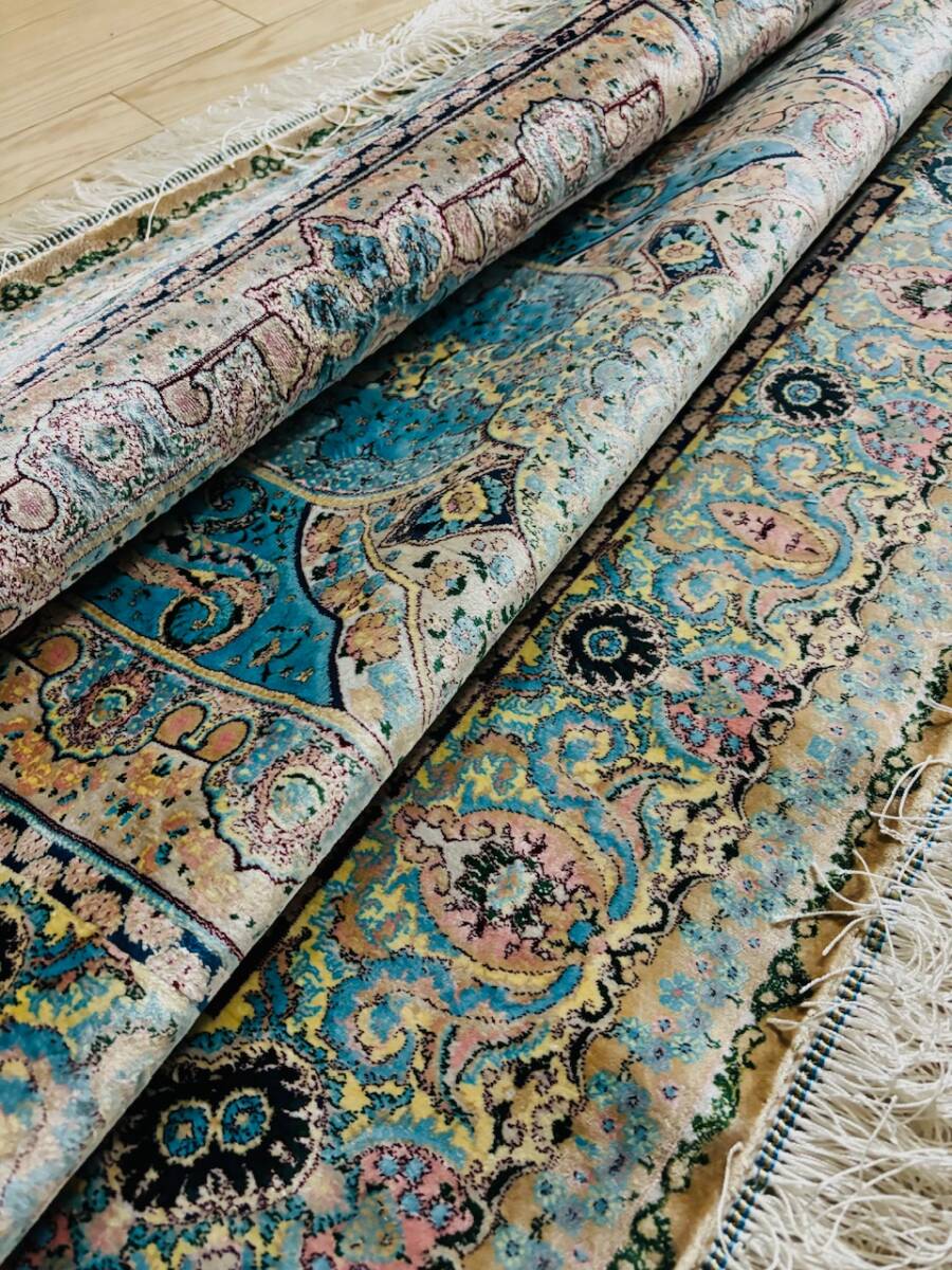 百貨店展示品 Negin Mashhad Helel工房 シルク100% 最高峰225万 百貨店展示品 Negin Mashhad Helel工房 シルク100% 最高峰225万