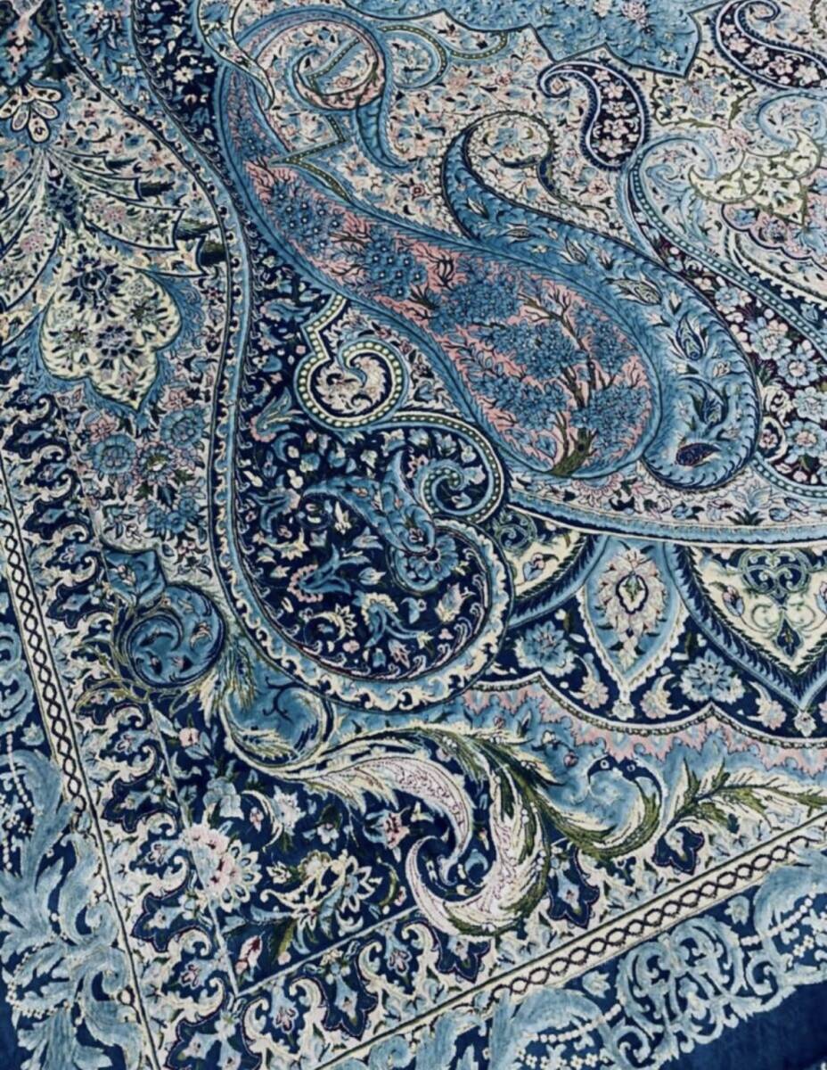百貨店展示品 Negin Mashhad Helel工房 シルク100％  最高峰225万ノット イラン産 手織り 高級ペルシャ絨毯 202×303cm #5の画像7
