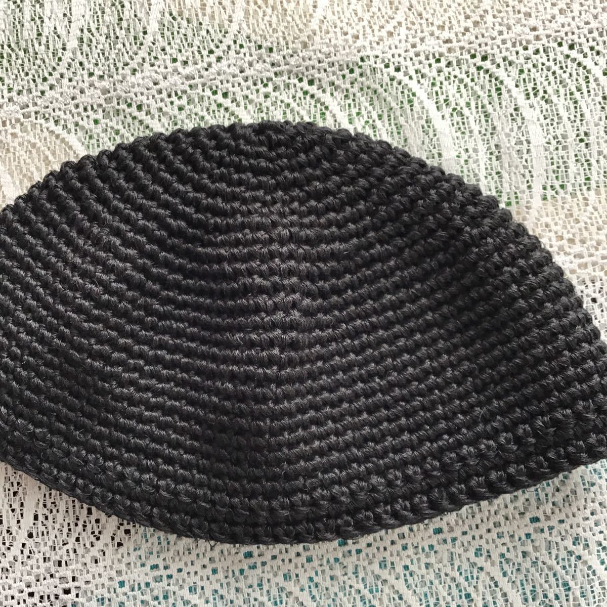 春夏１４cm《ブラック》リネン ・イスラム 帽子の画像2
