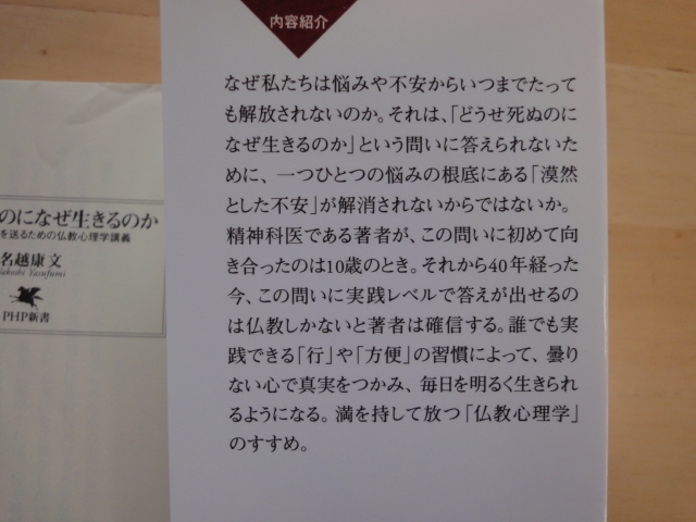 最初の１ページの上部にシワ有【中古】どうせ死ぬのになぜ生きるのか/名越康文/ＰＨＰ研究所 新書1-6_画像2