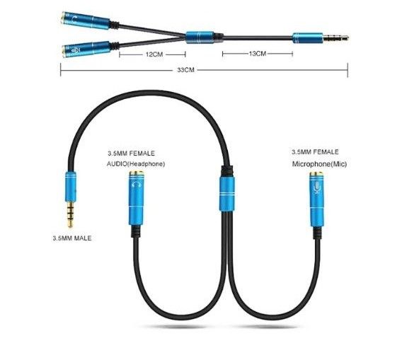 【新品・未使用】 4極 / 3極 変換 オーディオ分配ケーブル 3.5mm