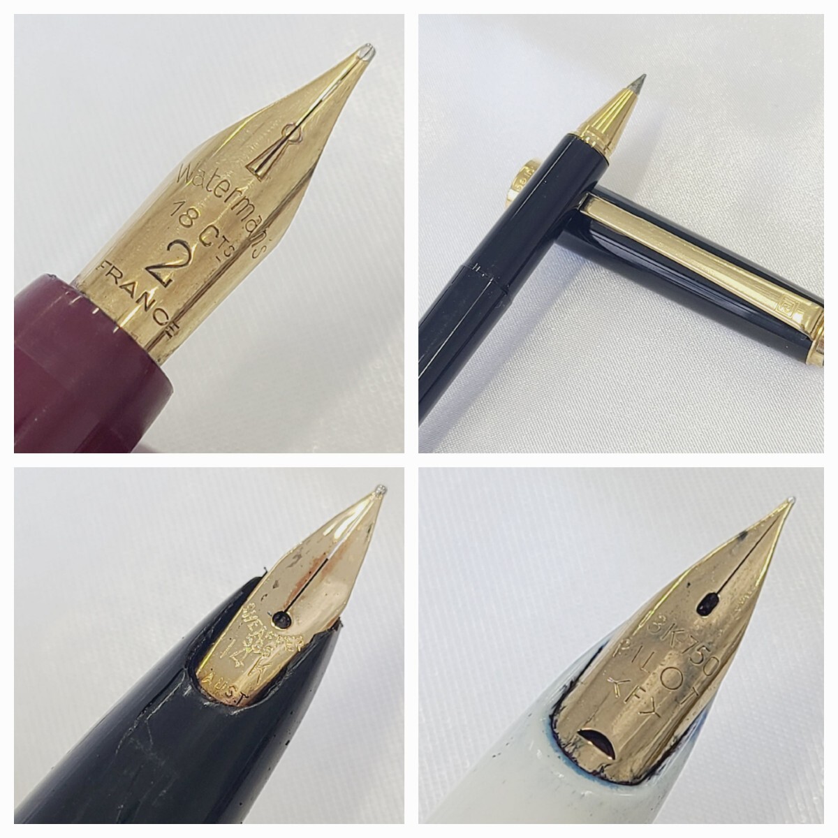 PILOT　PLATINUM　WATERMAN　シェーファー　sailor　ペン先14K　18K　万年筆　5本　WATERMAN　シェーファー　クロス　他　ボールペン4本_画像10