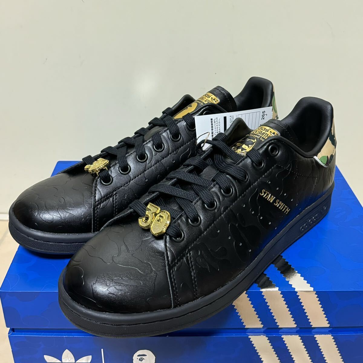 新品 A BATHING APE 30th ANNIVERSARY アディダスadidasスタンスミスSTAN SMITH 黒26.5cm スニーカー